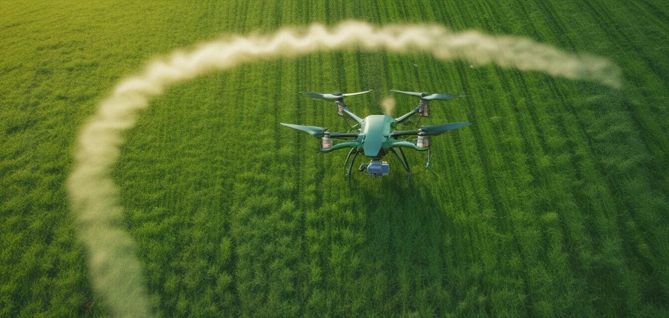 Agricultural quadcopter in action